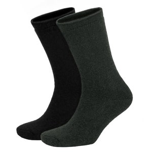 Wool Long Crew Boots Thermal Socks, 2 Pairs Towel Socks, Comfortable Socks for Men, Casual Winter Socks, (Size 40-45)