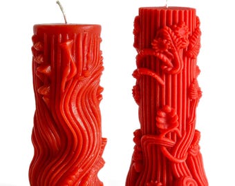 Handgemachte Kerzen, Dekokerzen, Wachskerzen, Haushaltskerzen, Formkerzen aus natürlichem Bienenwachs 2 SETS