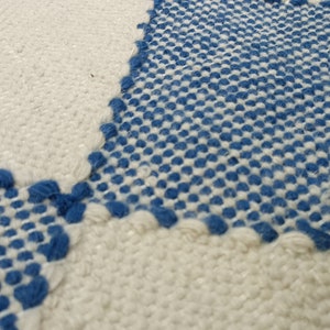 Blue Swedish Marianne Richter Inspired Wool Rug High Quality Flatweave Rug for Living Room Office Bedroom 8x10 9x12 Rug Customize all size
