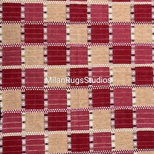 Handmade Kilim Wool Rug: Swedish Design, Flatweave 8x10