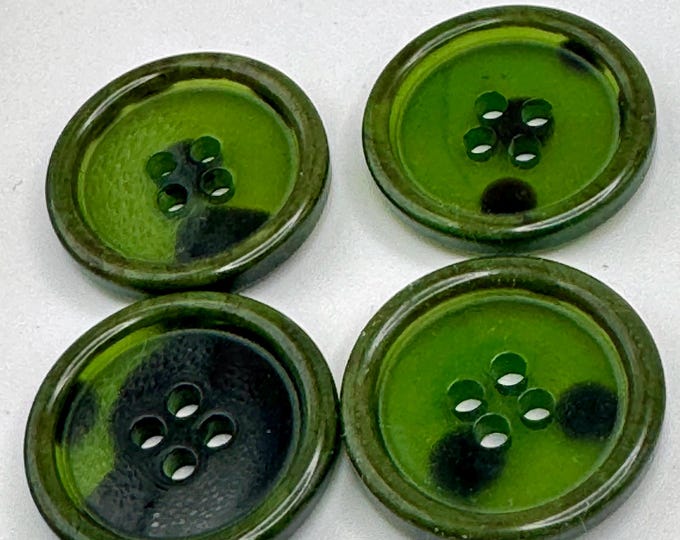 Buttons Sewing Buttons Plastic Green Translucent 4 Hole Button 2cm - Earth Dweller Jewelry