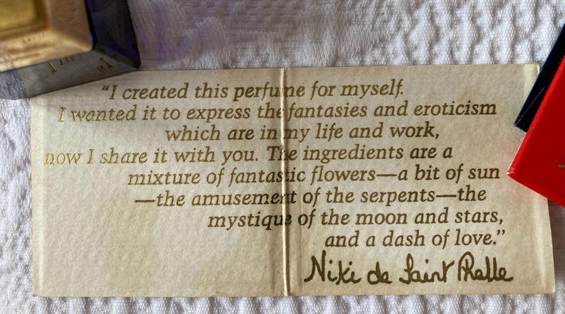 Vintage Niki de Saint Phalle Pure Parfum, Primera Edición, 1982, 1/4 FL.OZ 7ml imagen 5