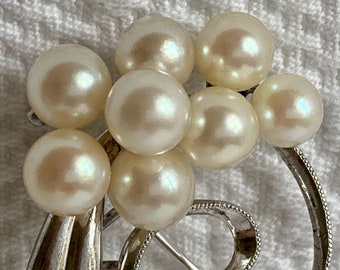 ミキモト MIKIMOTO スターリングシルバー ブローチ パール MIKIMOTO ミキモト ブローチ パール シルバー アクセサリー