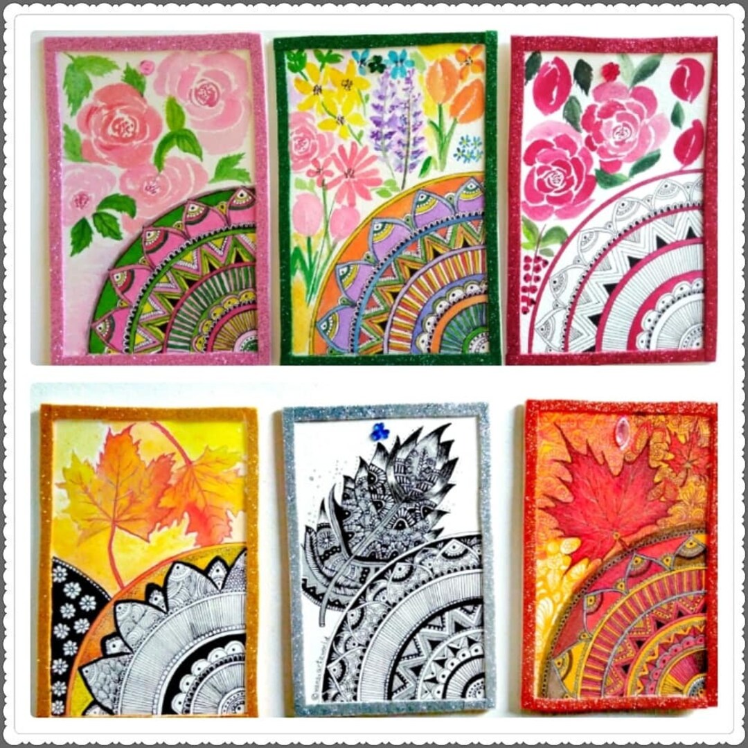 Mandala and Zentangle Greeting Cards Etsy