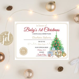 Baby 1. Weihnachtskarte, Bearbeitbare Vorlage, Weihnachtskarte, Printable, Digital Download, SBB