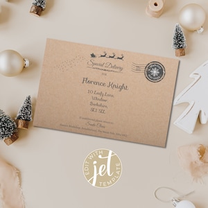 Carta de Santa Envelope, incluye diseños X2 para sobre tamaño C5, imprimible, descarga instantánea