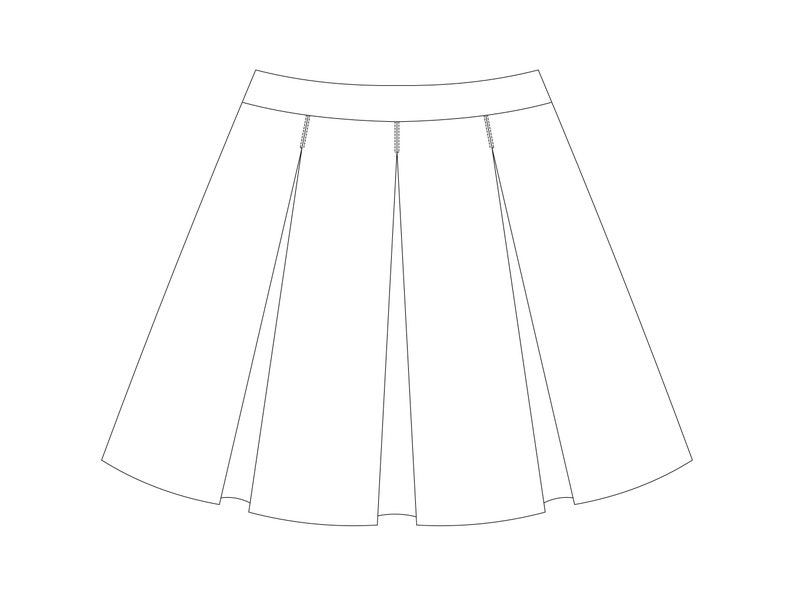 Skirt HARPER With Box Pleats PDF Sewing Pattern Sizes 34-46 - Etsy