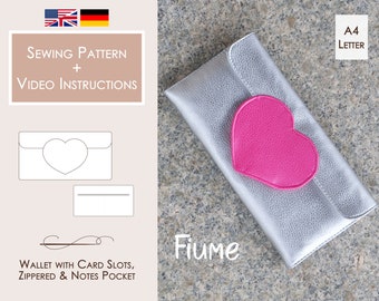 Wallet FIUME Digital PDF Sewing Pattern | Instant Download in A4 & Letter
