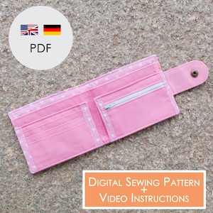 Wallet ROTALDO, Digital PDF Sewing Pattern | Digital Download in A4 & Letter
