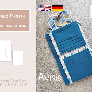 Carteira „Avisio“ Padrão de Costura Digital PDF | Download instantâneo em A4 e Carta