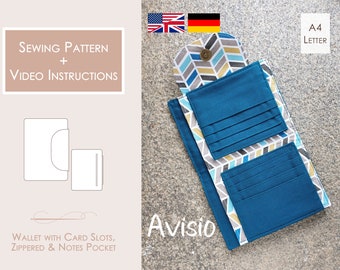 Wallet „Avisio“ Digital PDF Sewing Pattern | Instant Download in A4 & Letter