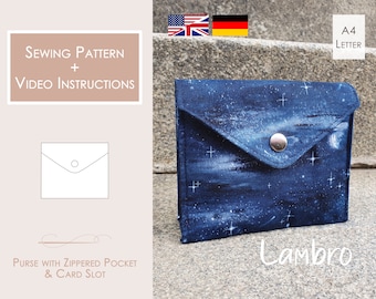 Purse LAMBRO Digital PDF Sewing Pattern | Instant Download in A4 & Letter