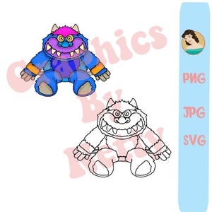 Retro Spielzeug Haustier Monster Svg Png Jpeg Format Kommerzielle Nutzung