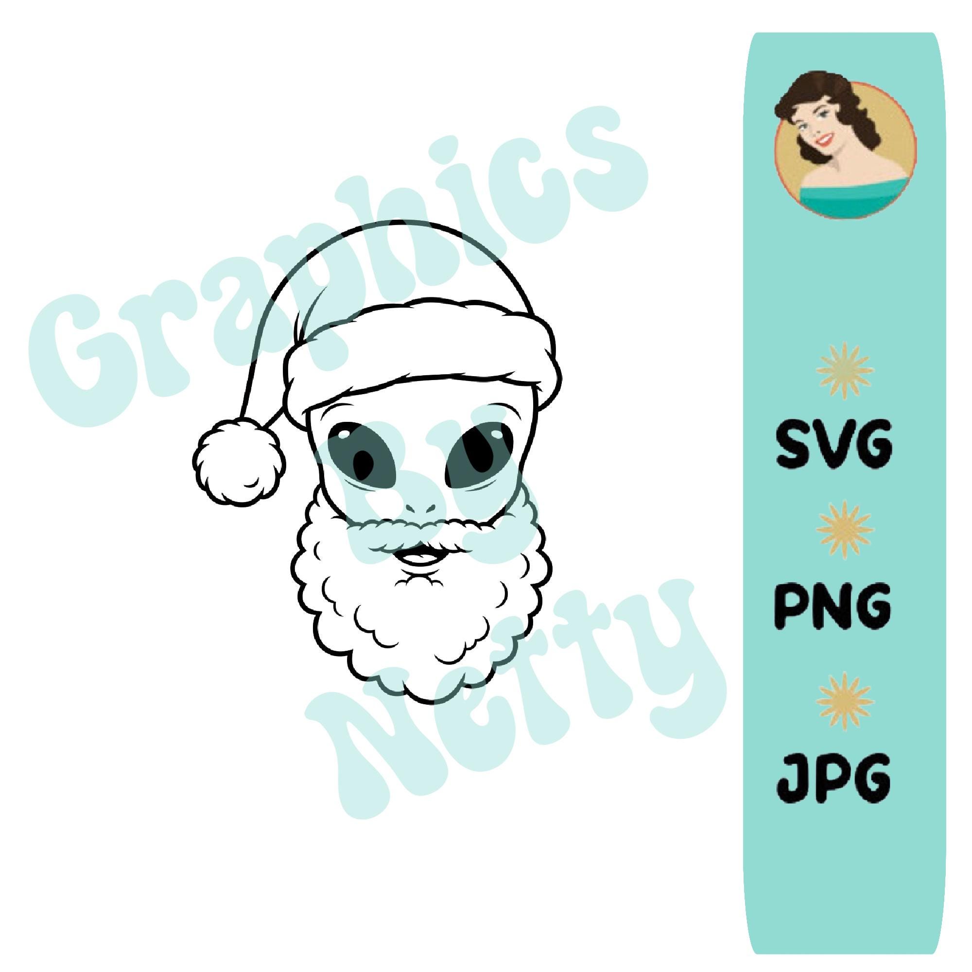 Alien Santa Jpeg/svg/png Format Commercial Use Digital Stamp Outlines ...