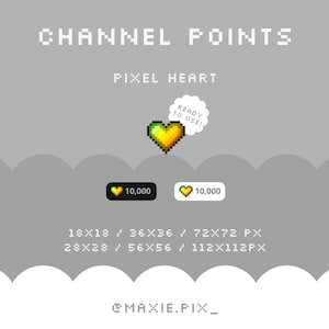 Twitch Channel Points / Pixel Art / Cute Heart Channel Points / Badges and Emotes