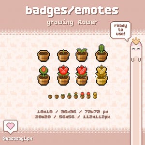 Pixel Art Blume Twitch Badges, Emotes, Channel Points