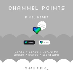 Twitch Channel Points / Pixel Art / Cute Heart Channel Points / Badges and Emotes