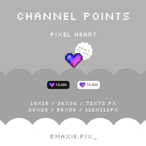 Twitch Channel Points / Pixel Art / Cute Heart Channel Points / Badges and Emotes