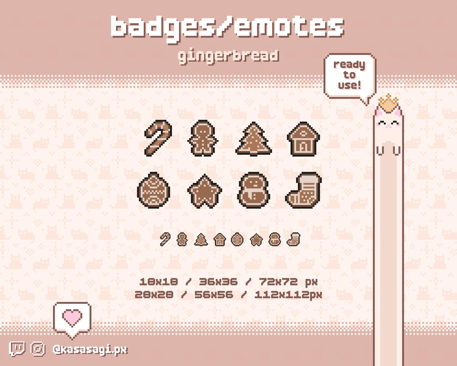 Twitch Badges / Pixel Art / Gingerbread Bit Sub Badges / Emotes ...
