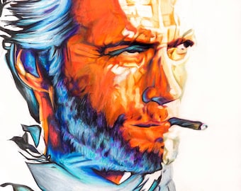 Retrato gráfico y colorido l Único y hecho a medida