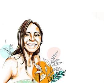 Autorretrato y Retrato ilustrado l Hecho a mano y personalizado