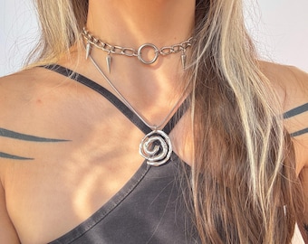 silver samodivi necklace / spiralkette / edelstahl halskette / stainless steel necklace
