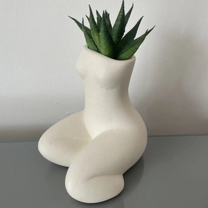 Female body legs boots bottom torso plant pot planter vase handmade home decor clay resin