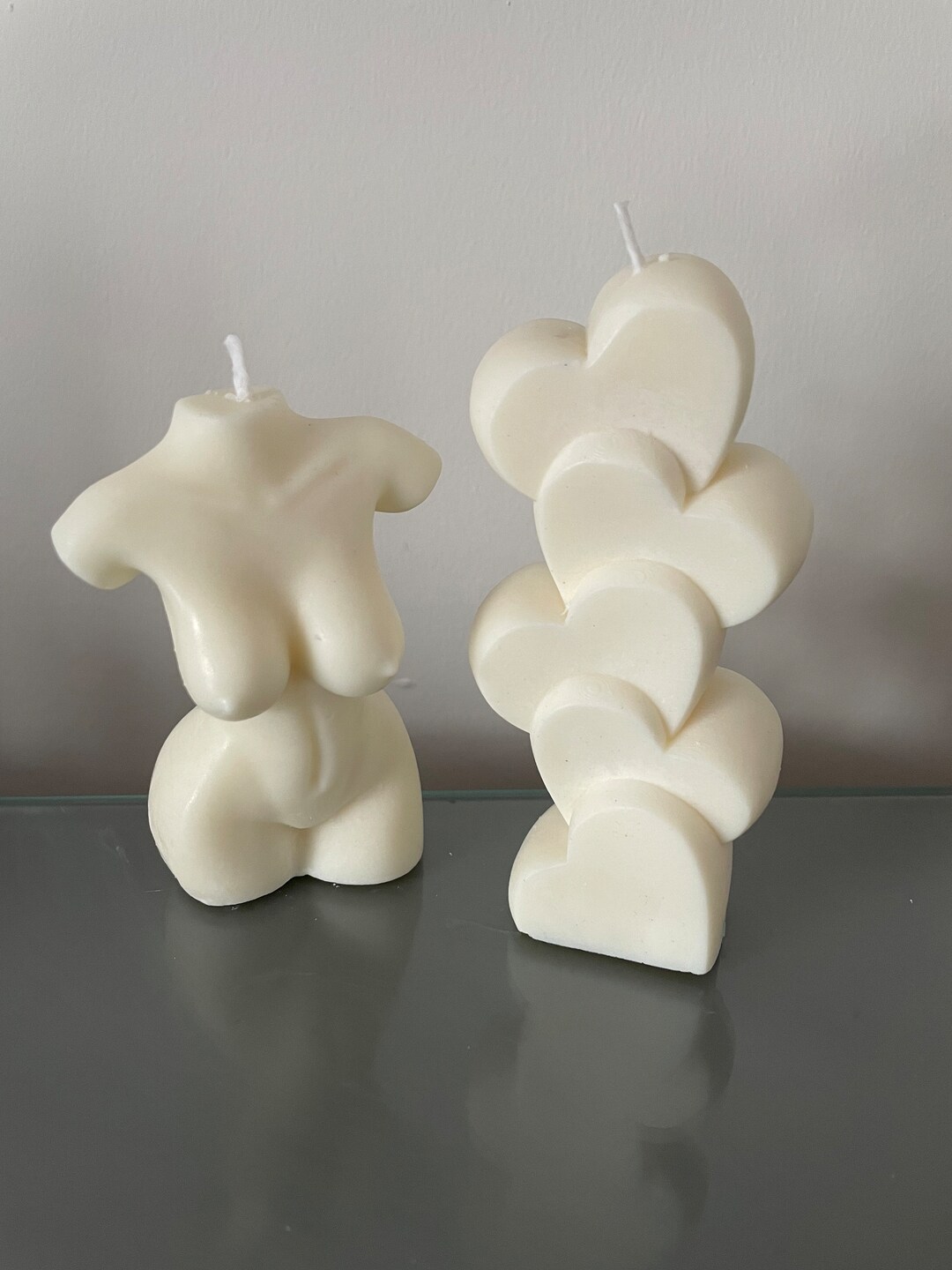 Heart Column & Female Body Candle Set Soy Wax Candles Sculpture ...