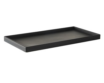 Black concrete large rectangle decorative tray handmade home decor cement well finished candle display trinket storage