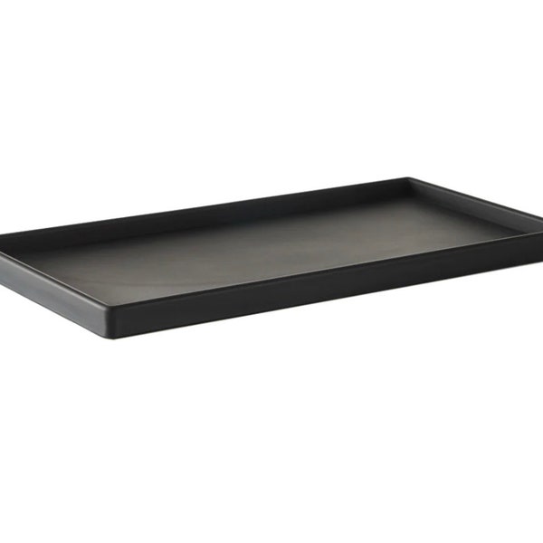 Black concrete large rectangle decorative tray handmade home decor cement well finished candle display trinket storage