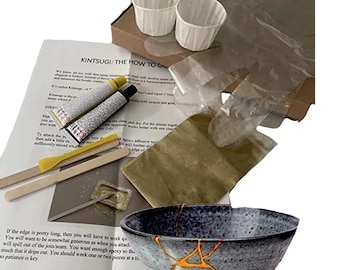 Starter kit Kintsugi Kintsugu gold repair fix DIY set broken pottery fix waterproof seal