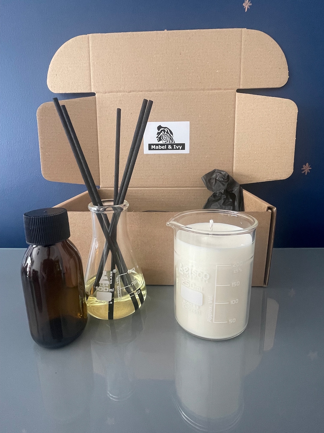 Lab Flask Beaker Candle Conical Flask Science Jar Laboratory Glass Chemist Handmade Home Decor