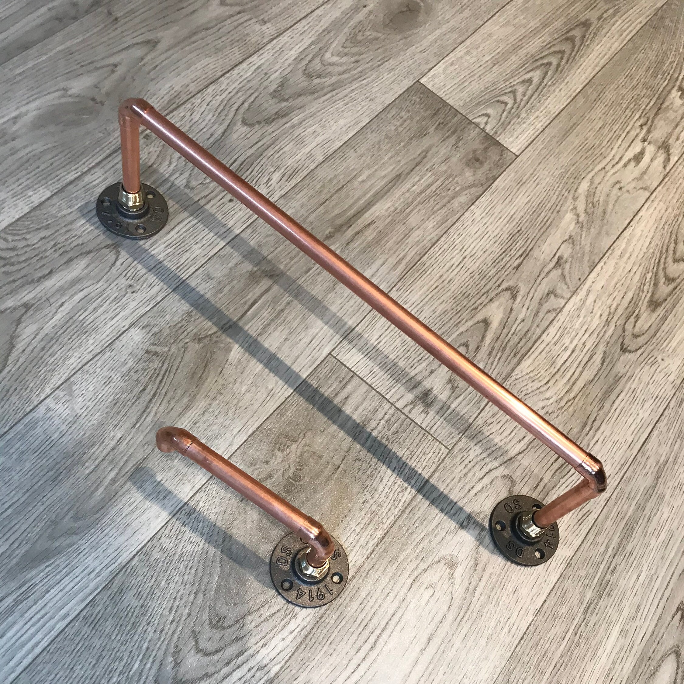 Wall Mounted Copper Pipe Industrial Hand Towel Rail and Toilet Etsy UK