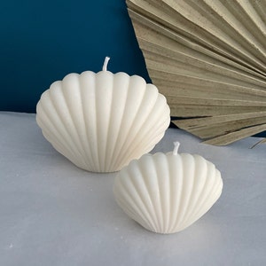 Shell scallop candle set soy wax large small combination natural soy handmade home decor