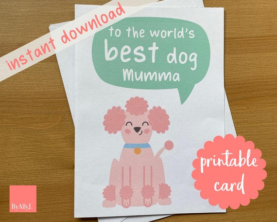 Printable Mothers Day Card. Dog Mumma. Dog Mother. Poodle. - Etsy