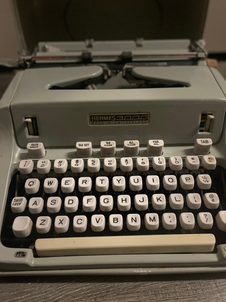 Hermes 3000 Manual Portable Typewriter W/ Case Switzerland Etsy