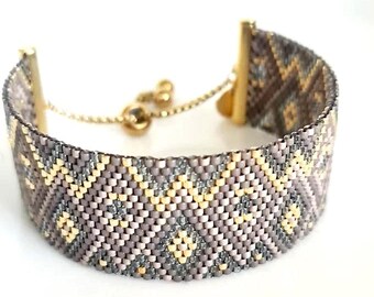 Pulsera tejida con cuentas Miyuki