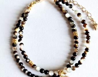 Armband aus grauem Perlmutt