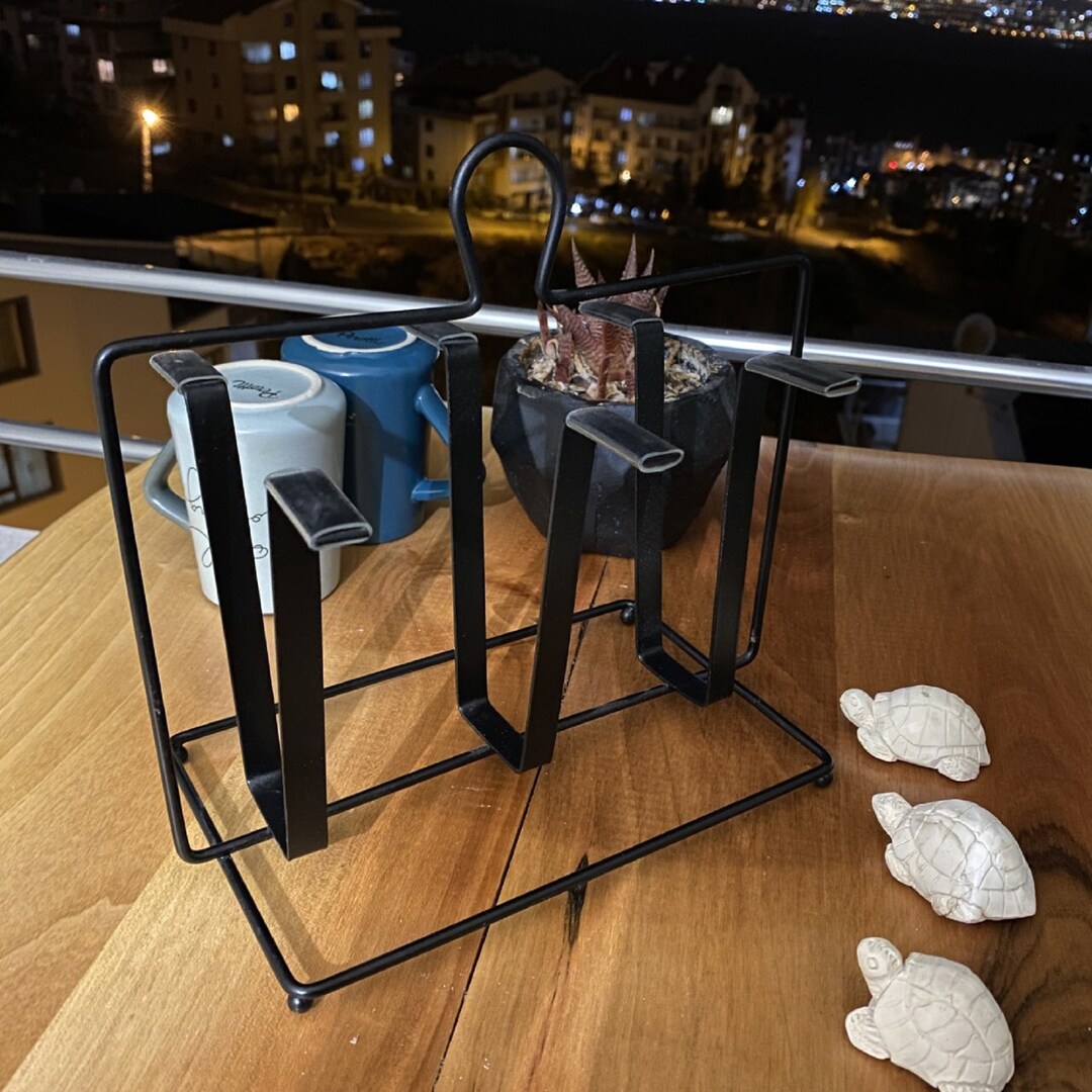 Countertop Coffee Mug Rack Standing, Handmade Home Decor Tea Cup Holder