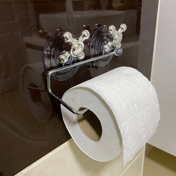Adhesive Toilet Paper Holder with Shelf, Toilet Paper Roll Holder