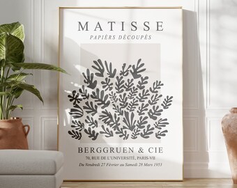 Matisse Exhibition Poster: Neutral Abstract Botanical Print (Digital Download)