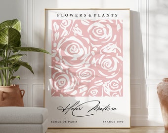 Blush Pink Matisse Flower Market Print: Modern Art (Digital Download)