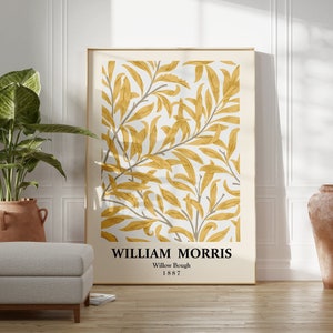 William Morris Print, Willow Bough Art, Vintage Museum Exhibition Poster, Botanical Floral Pattern, Art Nouveau Wall Decor, Printable Art
