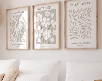 Neutrale Pflanzen Drucke 3er Set: Gallery Wall Art (Digitaler Download)
