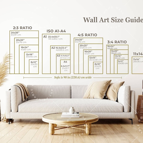 Wall Art Size Guide, Frame Sizes Guide, Poster Size Guide, Print Size Chart, Digital Print Size Guide, Wall Art Ratio Guide, Art Size Guide