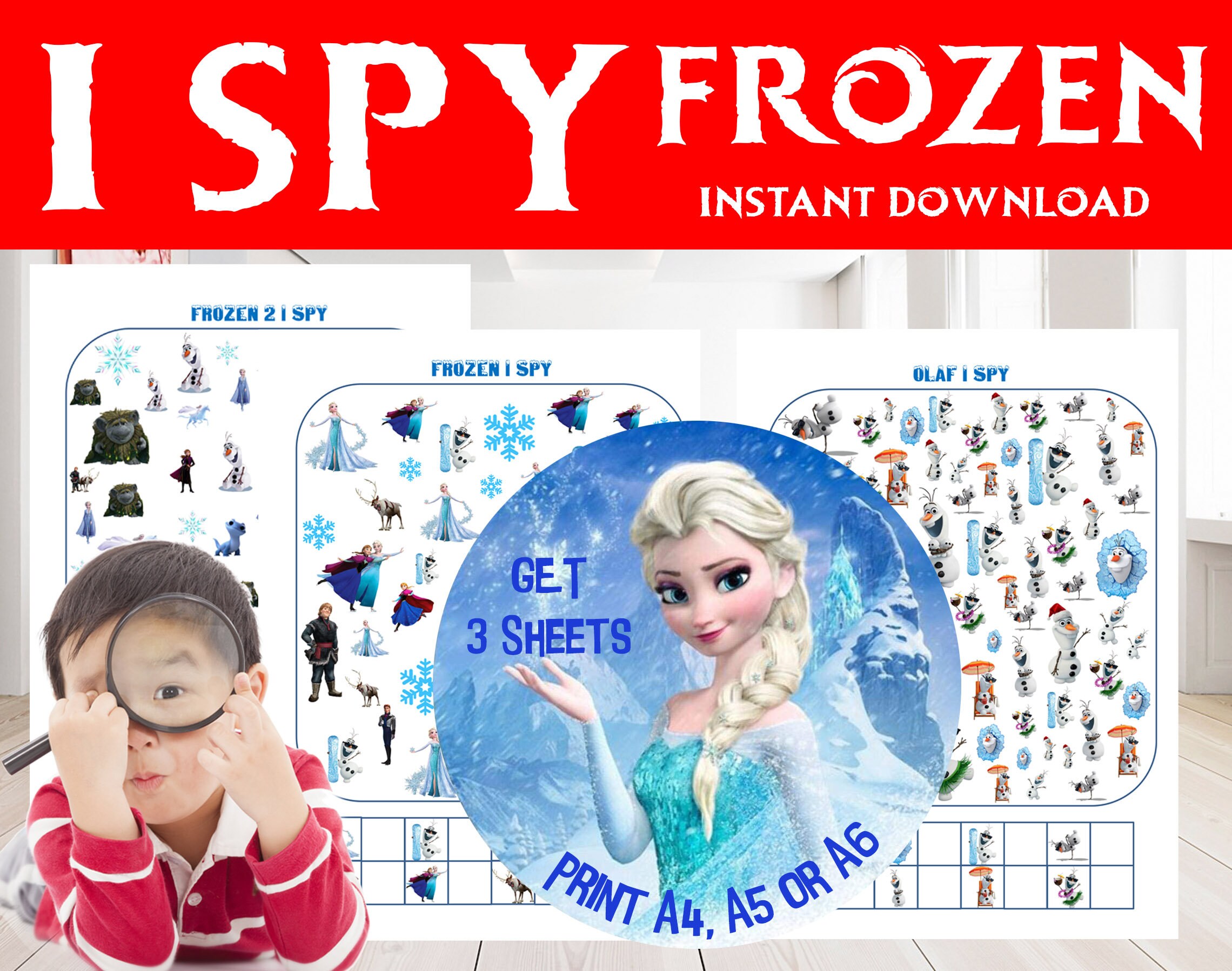 I Spy Frozen Game Frozen I Spy Counting Activity Frozen Etsy Australia