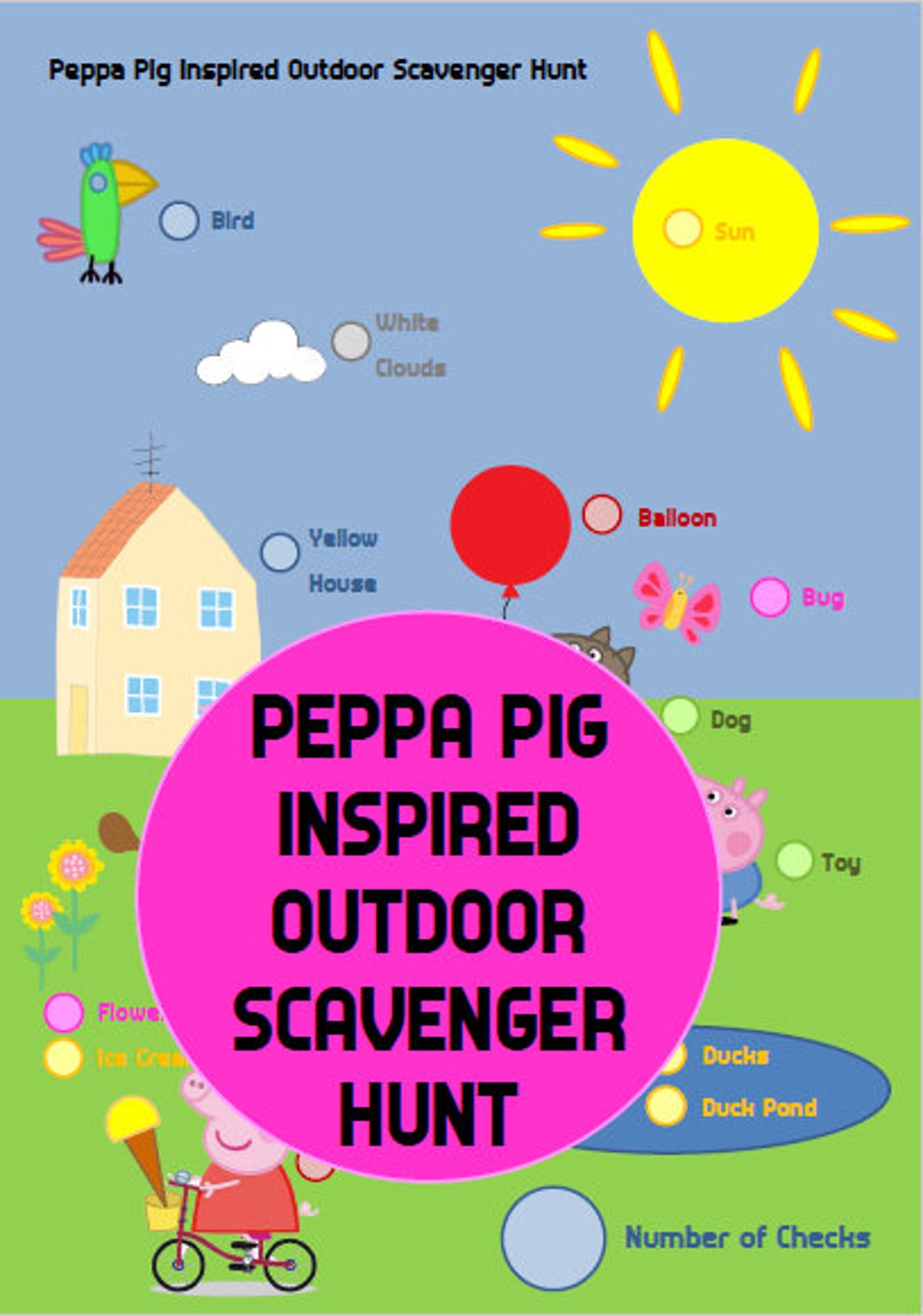 Peppa Pig Inspired Scavenger Hunts Set of 3 Peppa Pig Etsy