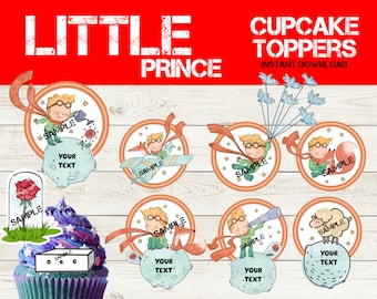 Editable Little Prince Inspired Cupcake toppers - Little Prince party decor - Printable Little Prince cupcake topper -Little Prince birthday