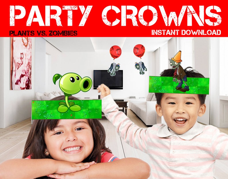 Plants Vs Zombies Party Headbands Plants Vs Zombies Party Crowns Plants ...