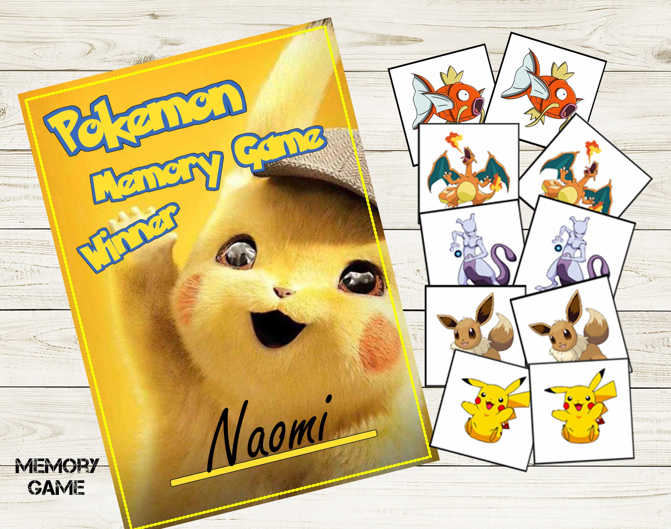 Pokemon Memory Game Pokemon Matching Pair Game Printable - Etsy